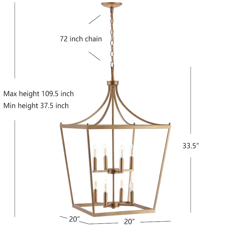 SAFAVIEH Lighting Ghida 8-light Pendant - 20"x20"x37.5-109.5" - 20Wx20Dx110H