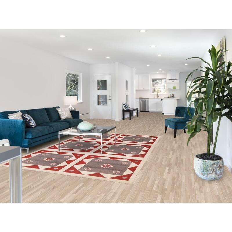 Geometric Gabbeh Kashkoli Area Rug Hand-knotted Oriental Wool Carpet - 6'1" x 8'11"