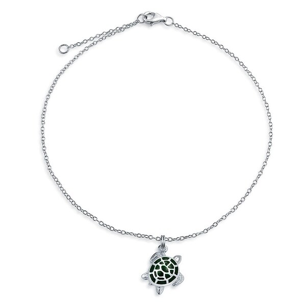 silver sea turtle anklet