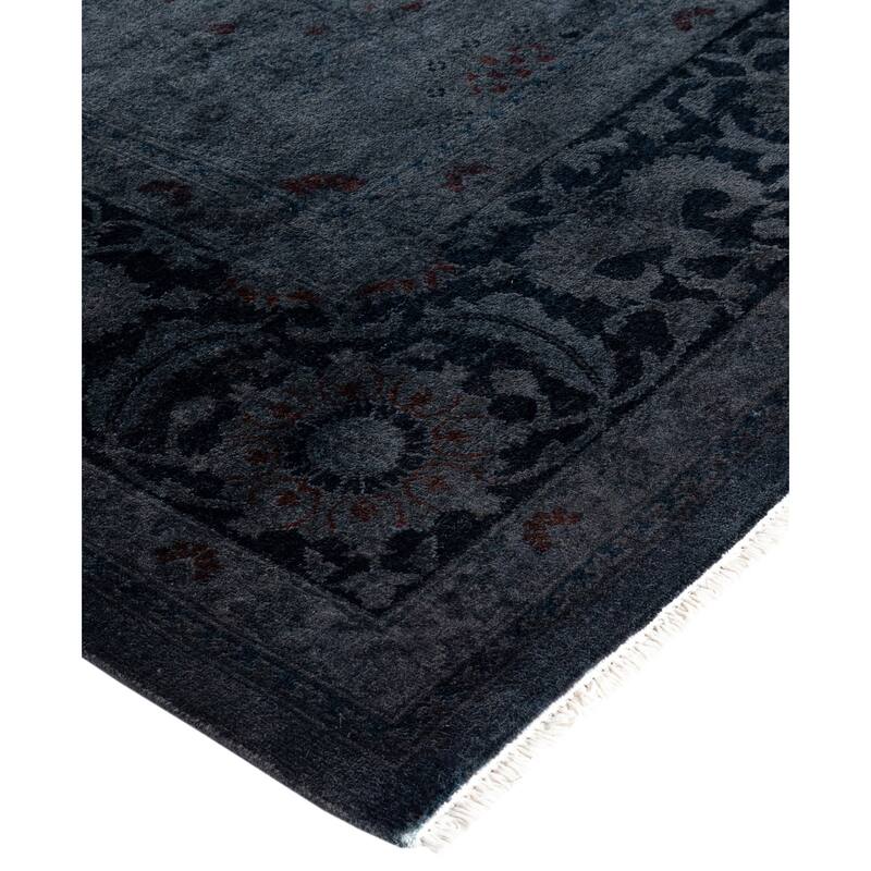 Overdyed One-of-a-Kind Hand-Knotted Area Rug - Black - 8' 2" x 10' 2"