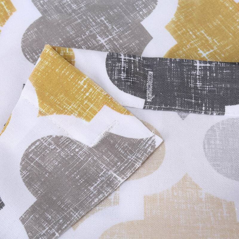 Quatrefoil Print Cotton Blend Fabric Shower Curtain - Yellow/Grey - 35W x 72H