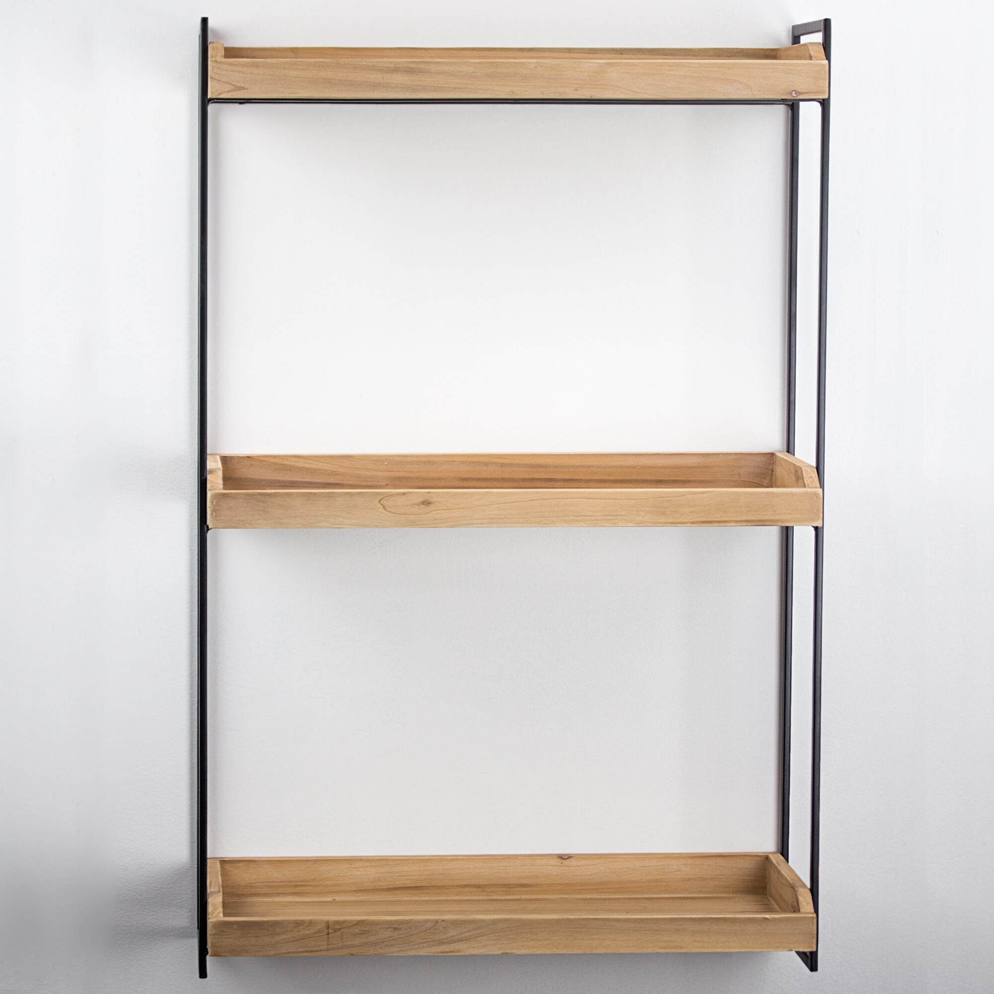 Wood And Metal 3 Tier Wall Mounted Shelving Unit 30 X 19 75 X 7 Overstock 31762525