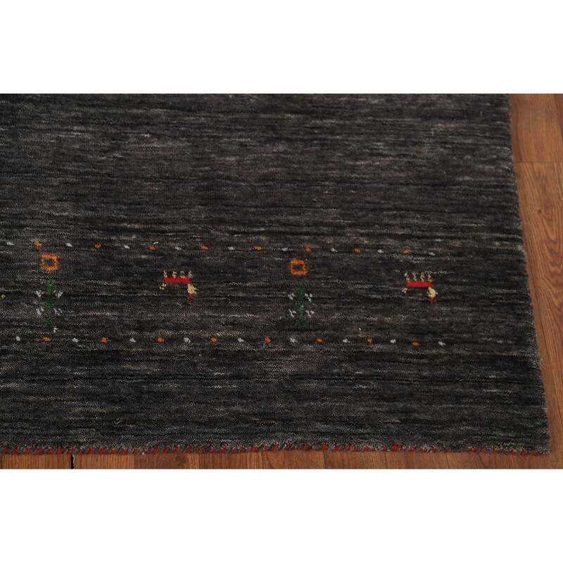 Animals Tribal Gabbeh Indian Area Rug Hand-Knotted Wool Carpet - 5'7"x 7'8"