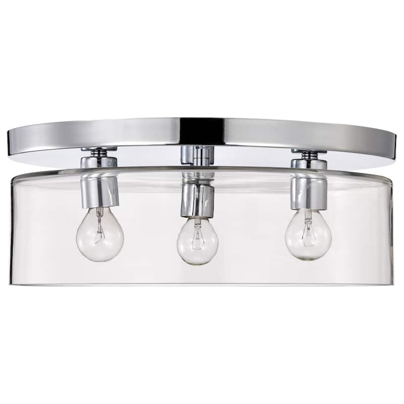 Marlowe - 15 Inch Flush Mount - Polished Nickel with Clear Glass - Polished Nickel