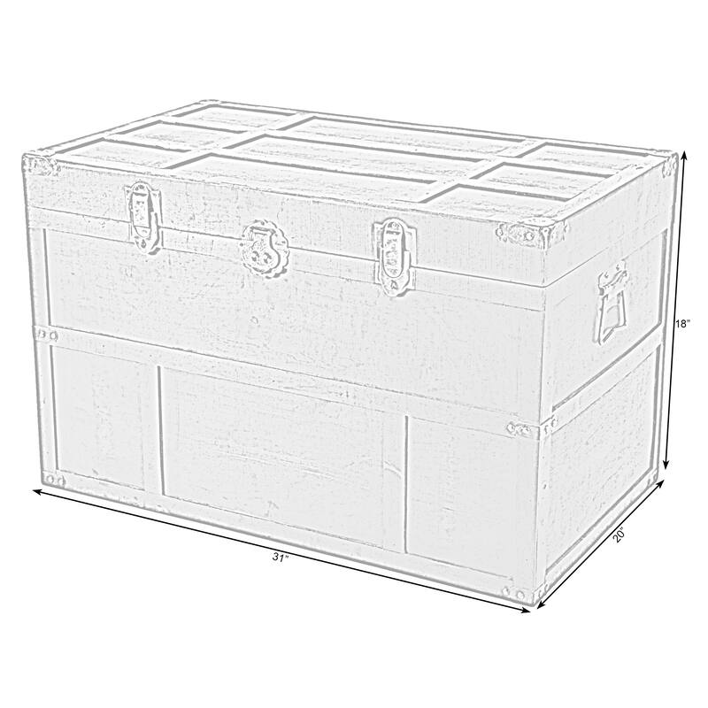 Antique Style Wooden Steamer Trunk