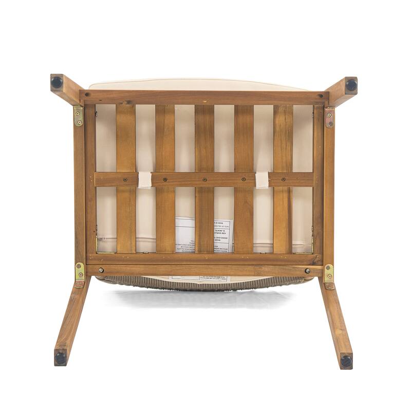 Roomfitters Outdoor Acacia Wood Dining Armchair with Cushion, Set of 2