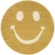 preview thumbnail 2 of 3, Mod-Tod Smiley Face Emoji Kids Shag Area Rug - 5'3" Round