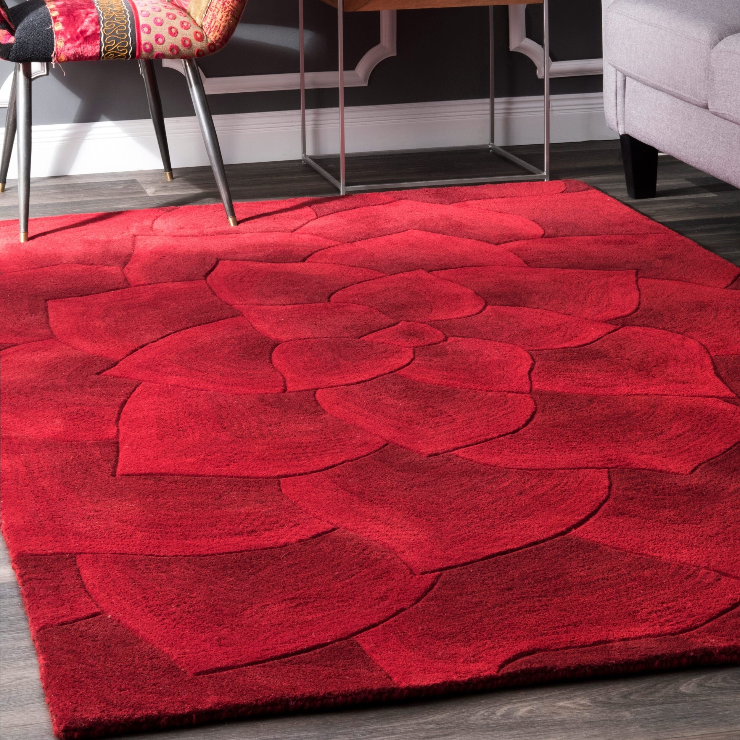 Shop Nuloom Handmade Bold Abstract Floral Wool Area Rug On Sale