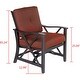 preview thumbnail 5 of 4, Aluminum Outdoor Deep Seating Rocking Club Chairs in Antique Copper Finish with Thick Red Polyester Cushions (set of 2)