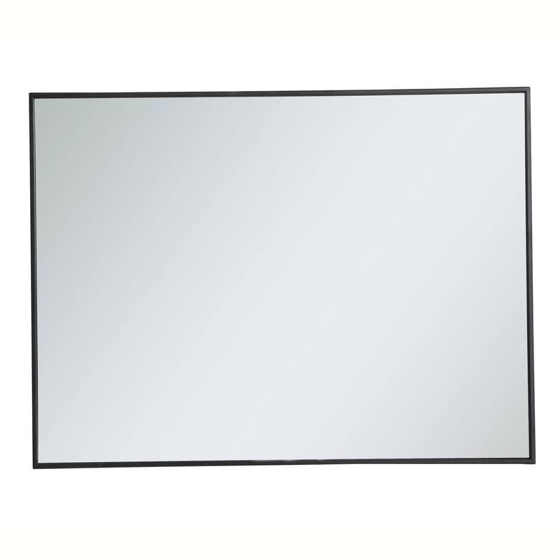 Elegant Lighting Eternity 30" x 40" Rectangular Beveled Metal Framed - Black