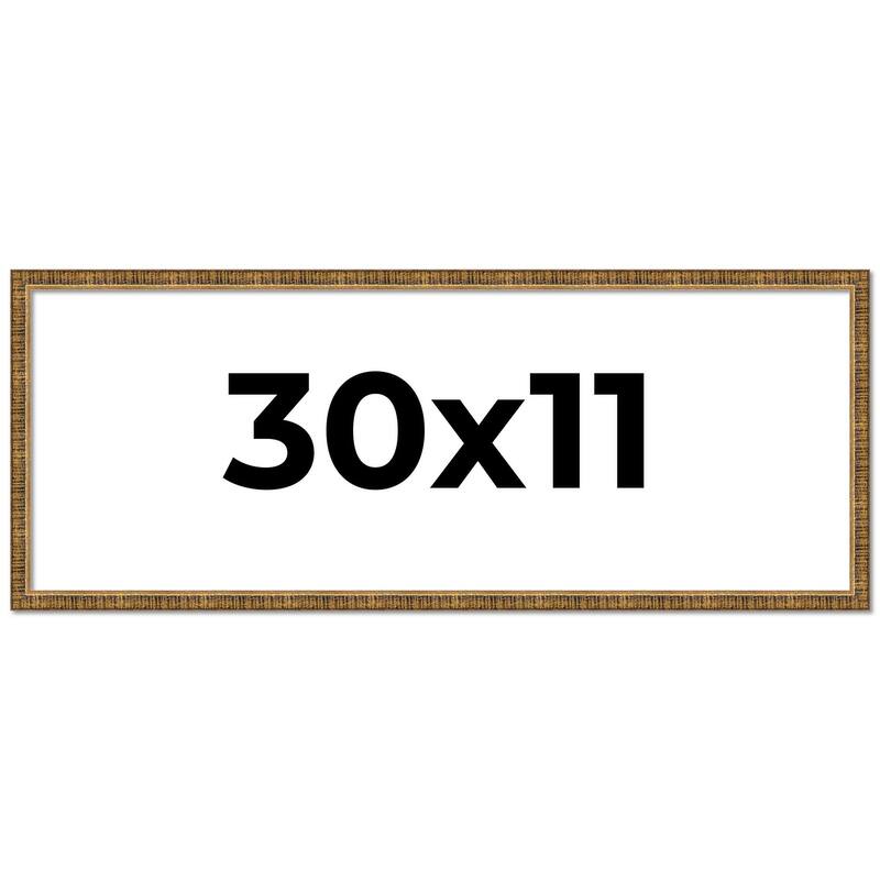 30x11 Frame Gold Solid Wood Picture Frame - Complete Modern Photo