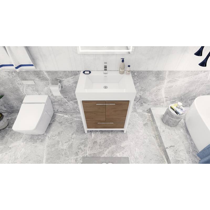 Dove 30'' Freestanding Vanity with Reinforced Acrylic Sink