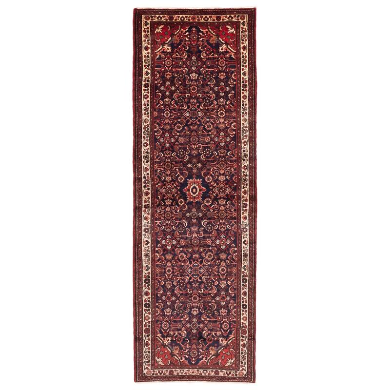 ECARPETGALLERY Hand-knotted Andelz Dark Navy Wool Rug - 3'4 x 10'8