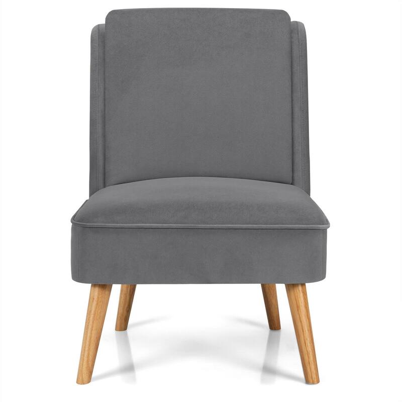 Gymax 2PCS Velvet Accent Chair Single Sofa Chair Leisure Chair with - 19'' x 23.5'' x 16''