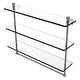 preview thumbnail 13 of 53, Allied Brass Foxtrot Collection 16 Inch Triple Tiered Glass Shelf with Integrated Towel Bar 22 - Matte Gray