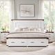 preview thumbnail 3 of 53, Farmhouse Wood Bed Frame with 54" Tall Headboard, 2 Large Drawers