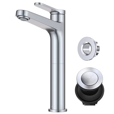 KRAUS Indy Single Handle Vessel Bathroom Faucet with Pop Up Drain
