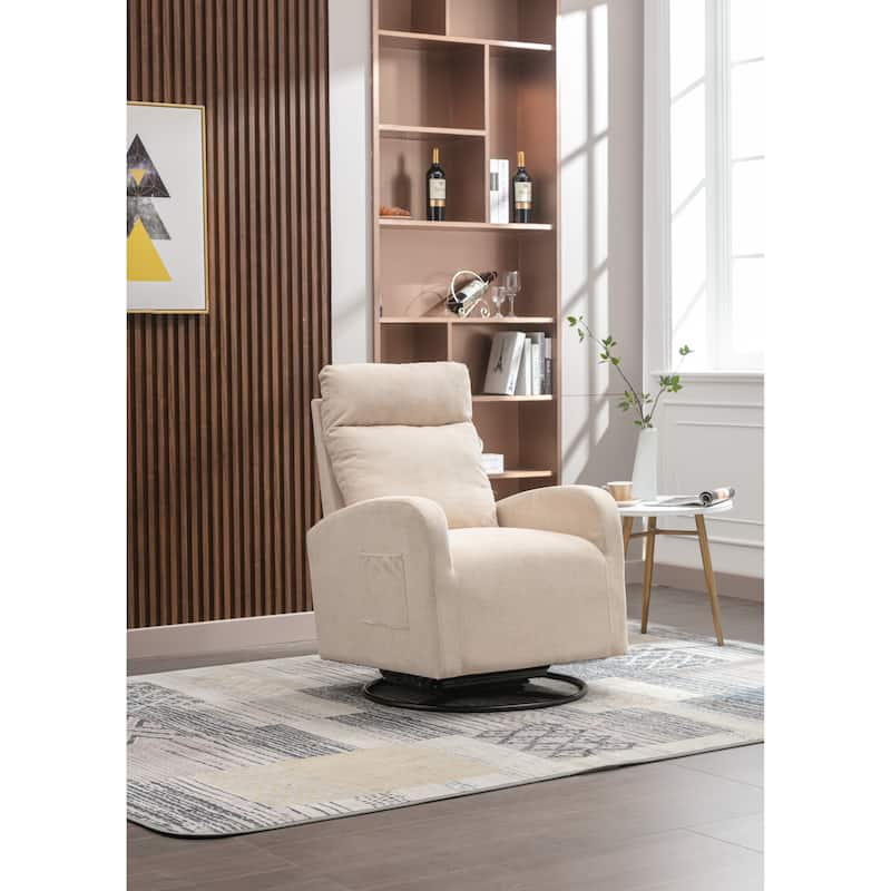 Rocking Chair, High Backrest Upholstered Swivel Gliders Rocking Armchair, Rocking Chair Nursery with Thick Padded Cushion