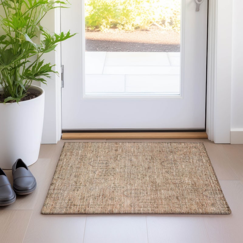 Machine Washable Indoor/ Outdoor Chantille Traditional Distressed Rug