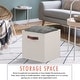 preview thumbnail 58 of 64, Foldable Collapsible Storage Box Bins Linen Fabric Shelf Basket Cube Organizer with Leather Handles - Set of 6