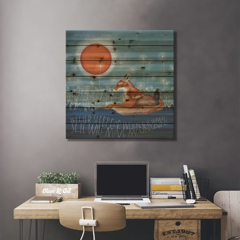 Let Her Sleep Print On Wood by Sam Cannon Art - Multi-Color