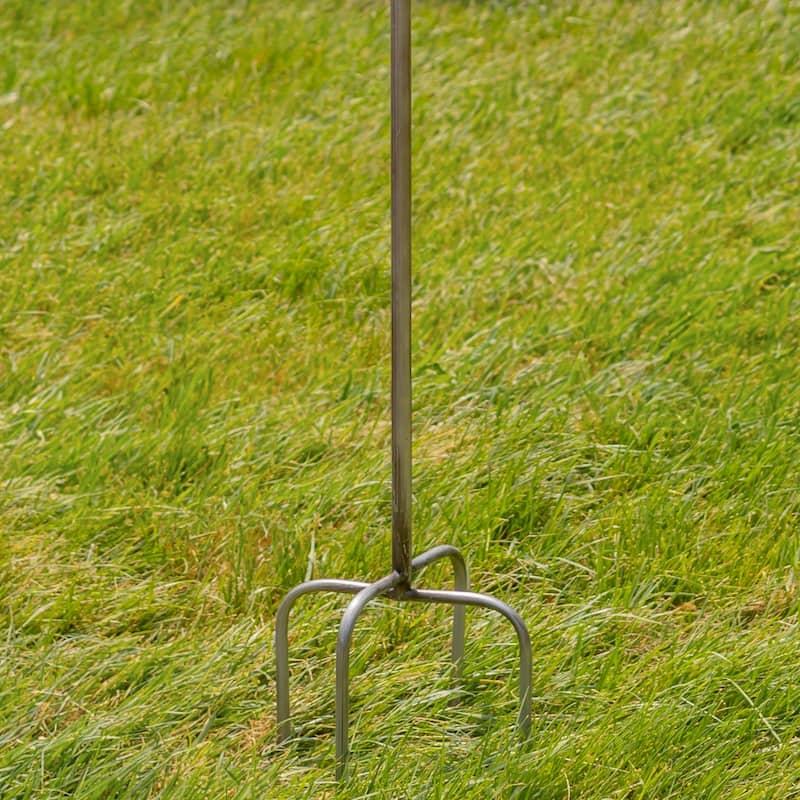 65.5" Tall Iron Birdhouse Stake "Riga" - 8.75" L x 7.75" W x 65.5" H
