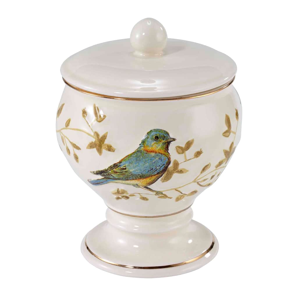 Avanti Gilded Birds Jar - Ivory