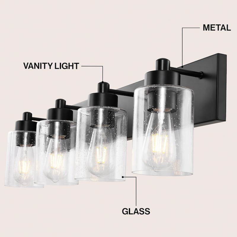 Lydia Seeded Glass/Iron LED Vanity Light, by JONATHAN Y