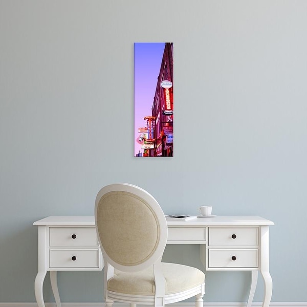 Easy Art Prints Panoramic Images's 'Neon signs at dusk, Nashville, Tennessee, USA' Premium Canvas Art