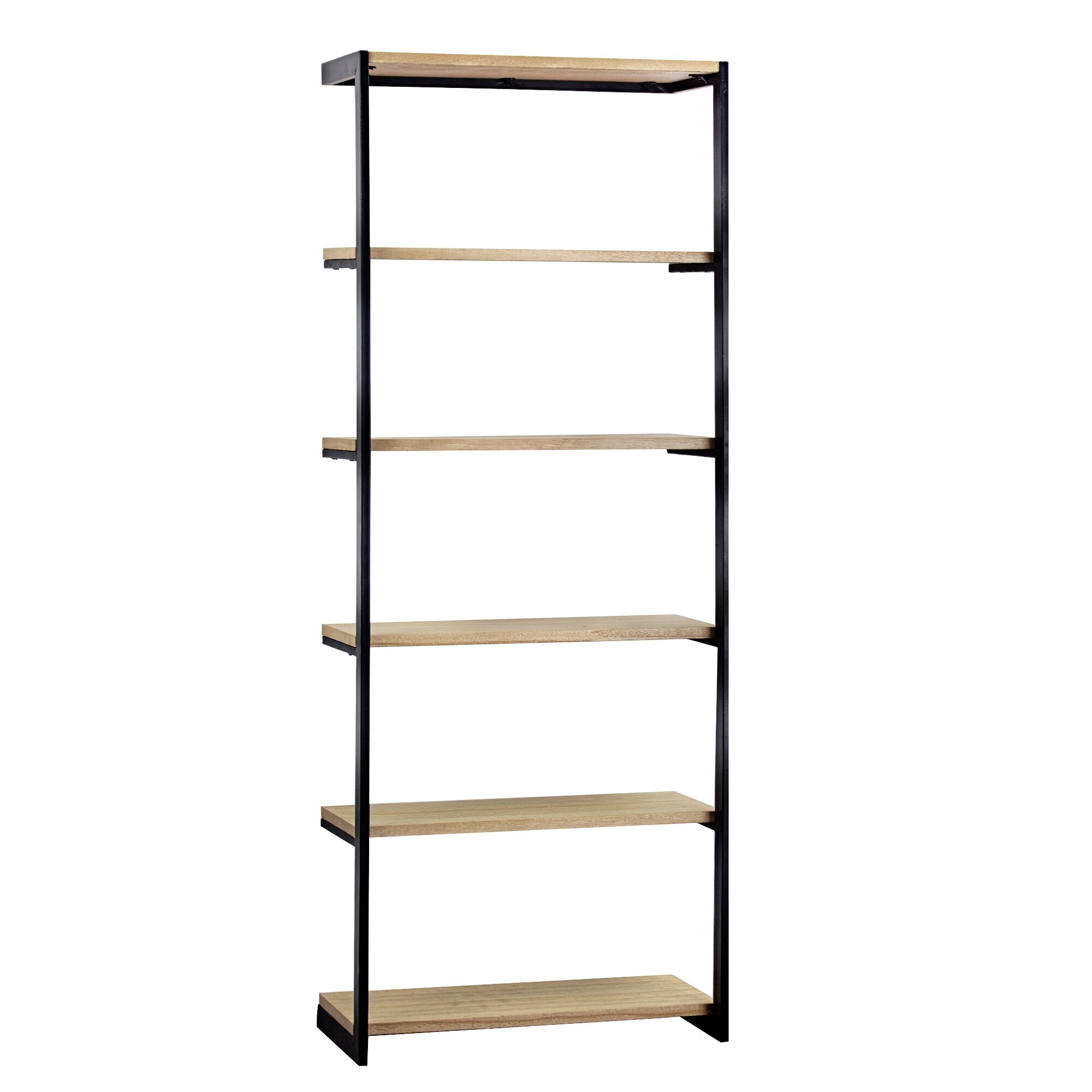 Shop Wood And Metal 6 Tier Wall Mounted Shelving Unit 42 X 16 X 7 25 Overstock 31762521