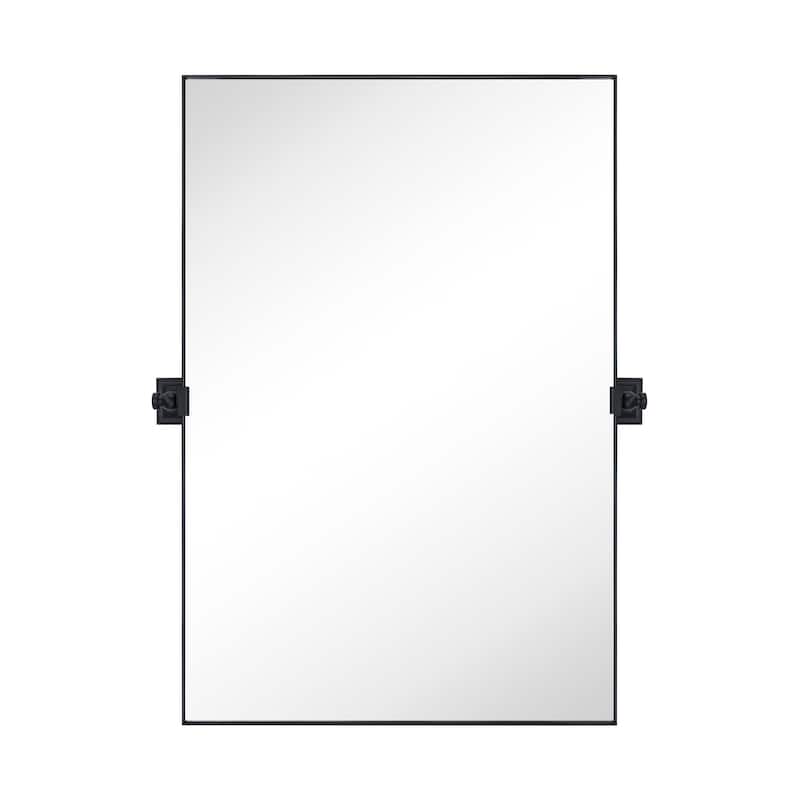 TEHOME Fellaria Rectangle Metal Wall Mirror - 20'' x 30'' - Black
