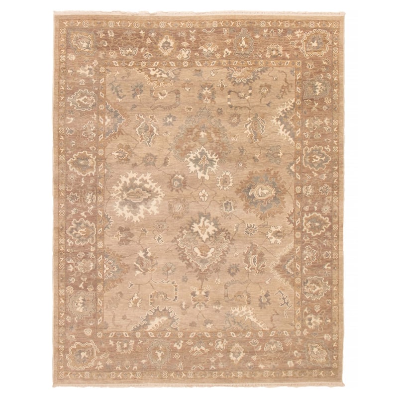 ECARPETGALLERY Hand-knotted Oushak Taupe Wool Rug - 8'1 x 10'0 - Taupe - 8'1 x 10'0