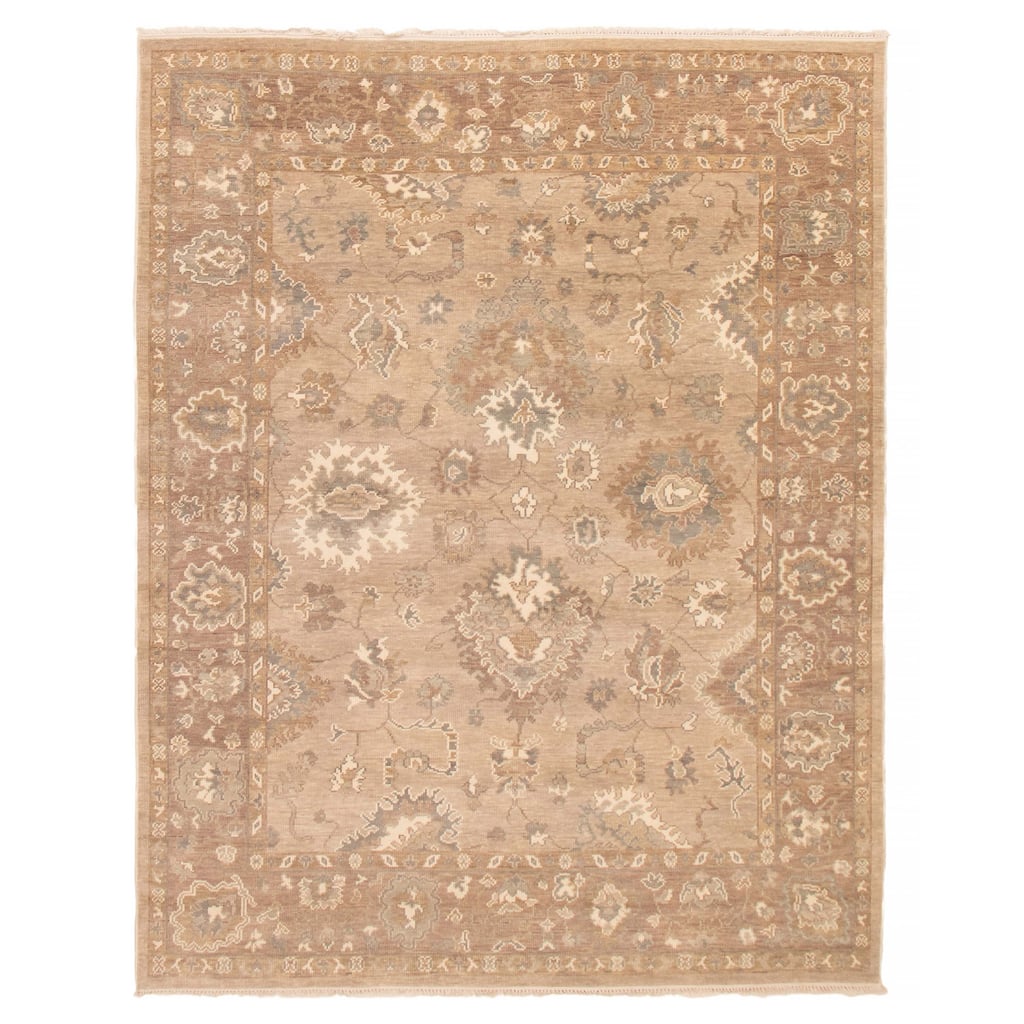 ECARPETGALLERY Hand-knotted Oushak Taupe Wool Rug - 8'1 x 10'0