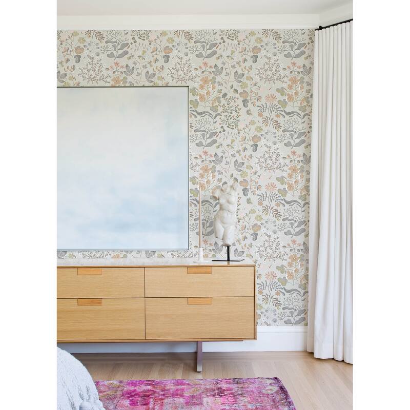 A-Street Prints Groh Neutral Floral Wallpaper