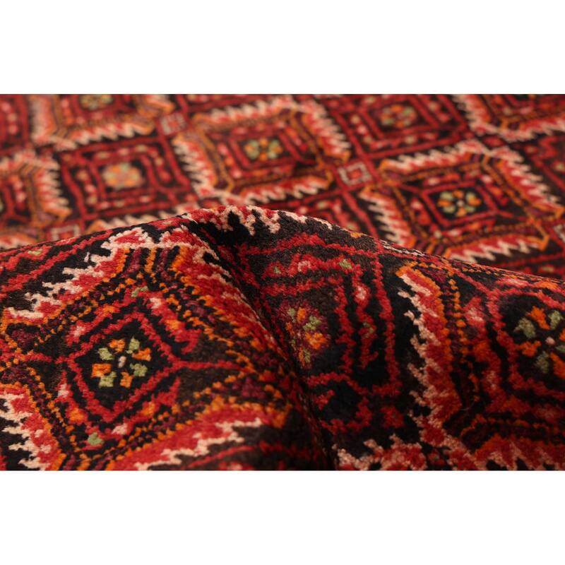 ECARPETGALLERY Hand-knotted Teimani Black, Red Wool Rug - 3'8 x 7'2
