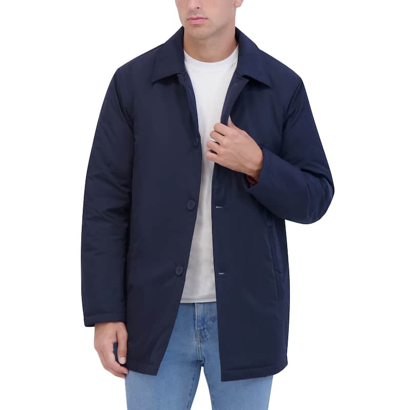 Robert Graham Men's Water-Repellent Padded Car Coat - S - Navy