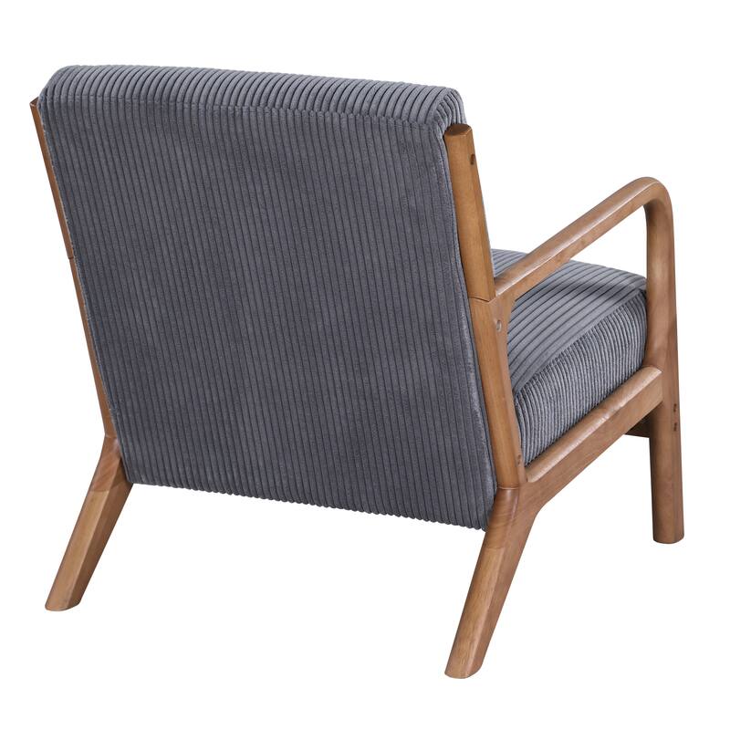 Lounge Chair with Wooden Frame - 32.25" D x 26" W x 30.5" H