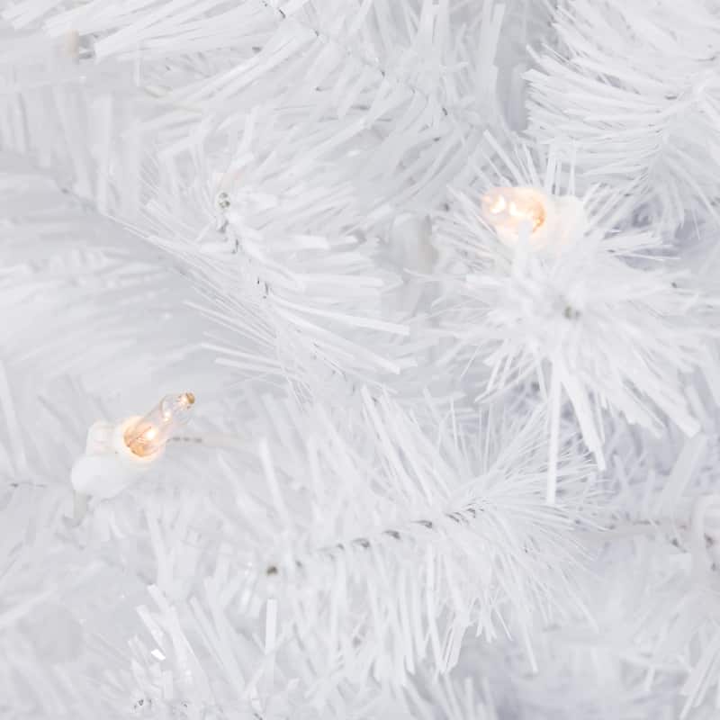 3' Pre-Lit Woodbury White Pine Slim Artificial Christmas Tree Clear Lights