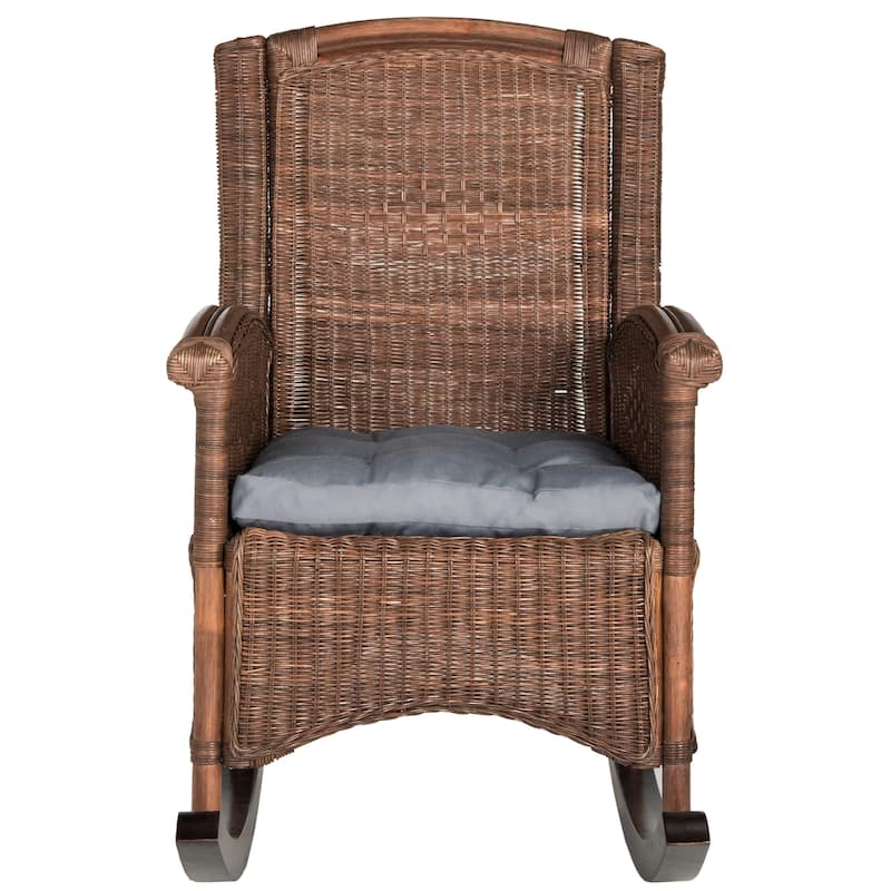 SAFAVIEH Secunda Antique Grey Rocking Chair - 25" x 35.4" x 40" - 25Wx35Dx40H - Brown