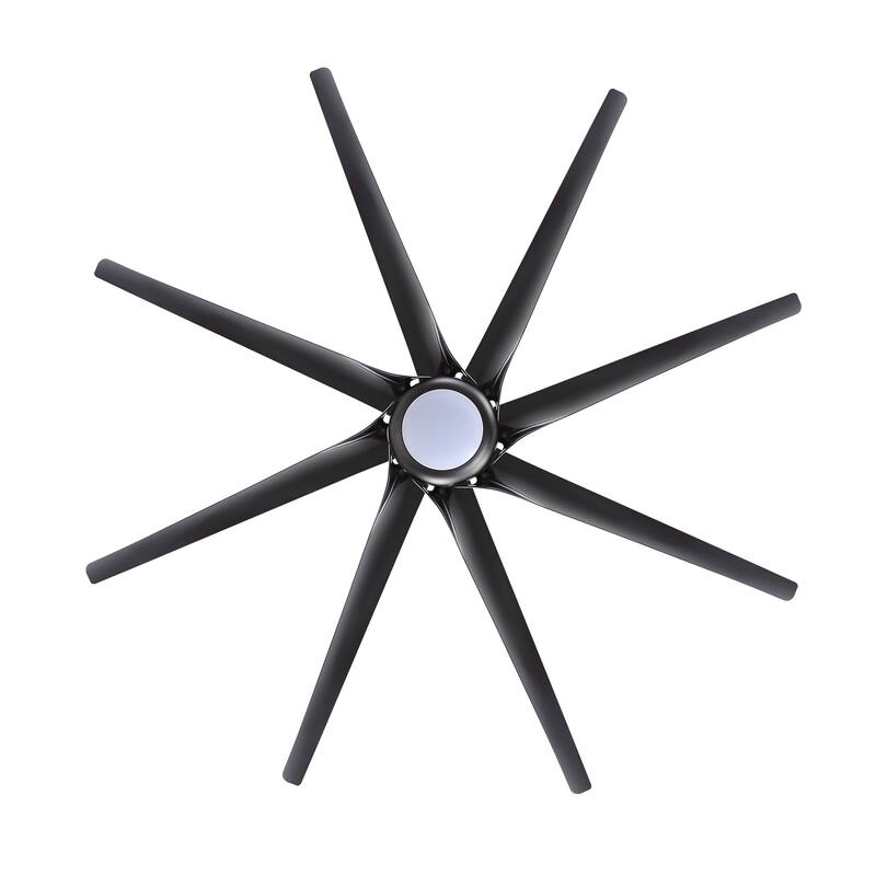 Large 100" Black Integrated LED Ceiling Fan with Light and Remote(8-Blade)