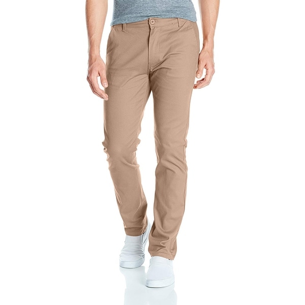 southpole men's flex stretch basic long chino pants