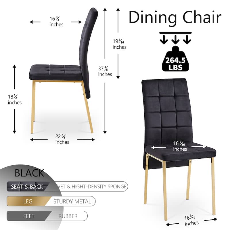 Modern Velvet High Back Dining Chairs