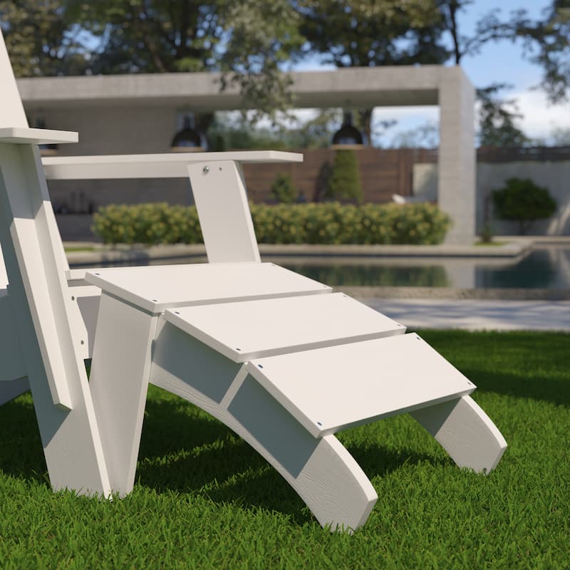 Indoor/Outdoor Poly Resin Adirondack Style Ottoman - 20.5"D x 19.5"W x 13.5"H