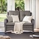 preview thumbnail 4 of 58, Gymojoy Outdoor High-back Wicker Loveseat Sofa For Home Garden Grey Wicker / Grey Cusion