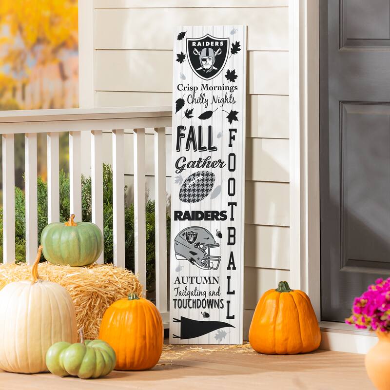 47" Double Sided Seasonal Porch Leaner, Las Vegas Raiders - 47" x 11.25" - Fall