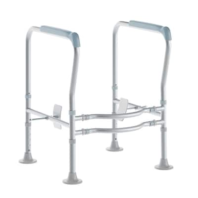 Adjustable Toilet Safety Rail with Padded Handles and Metal Frame - 23.5" - 27.25"W x 21.5"D x 26.25" - 30"H