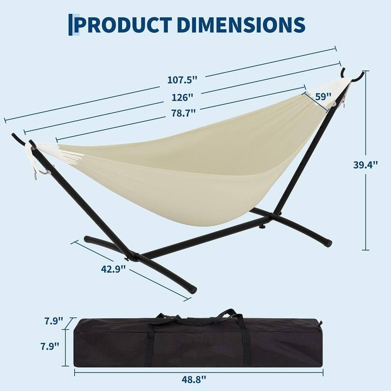 Portable Double Hammocks with Carrying Bag for Outside, 450 lbs Capacity