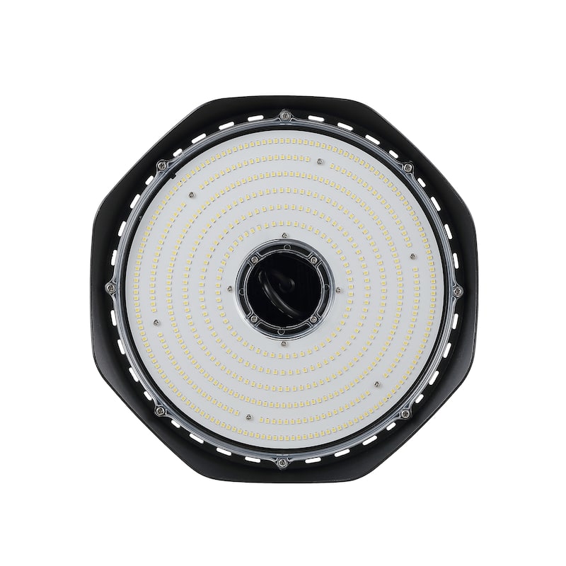 12 in. 200-Watt Integrated LED Motion Sensor High Bay Indoor/Outdoor UFO Light with 26000 Lumens 5000K, Black by JONATHAN Y
