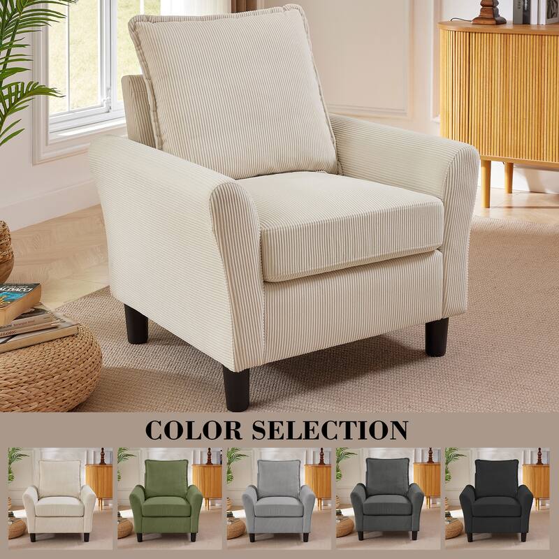 4 Pieces Corduroy Living Room Sets with Sofa, Ottoman and Loveseat