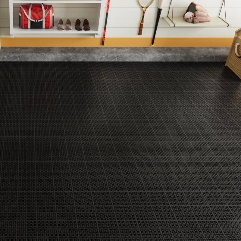 12 x 12 Inch Interlocking Deck Tiles,slip Bathroom Shower Balcony Porch Weight Capacity Upto 6613 LBS,Rosette Pattern Pack of 12